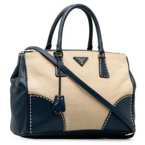 100% Authentic Prada City Canvas Satchel Bag 410-120524